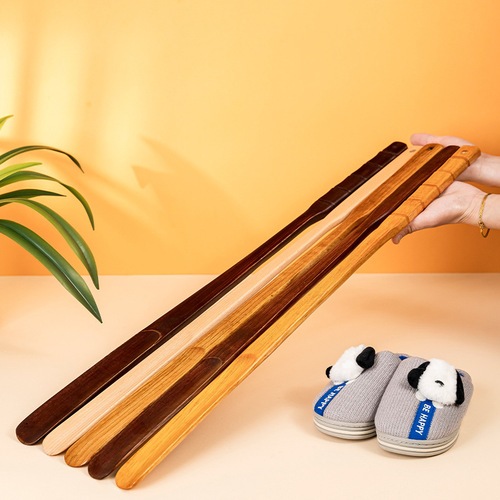Wooden Shoe Horn Long Handle Household Shoe Prop Shoe Expander Pregnant Women's Shoe Horn Long Shoe Horn No Bending Over Shoe Puller