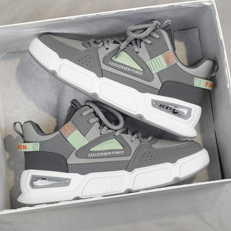 High-Top Men's Shoes 2025 Autum New Niche Design Versatile Casual Sneakers Middle School Students Sports Thick-Soled Trendy Shoes