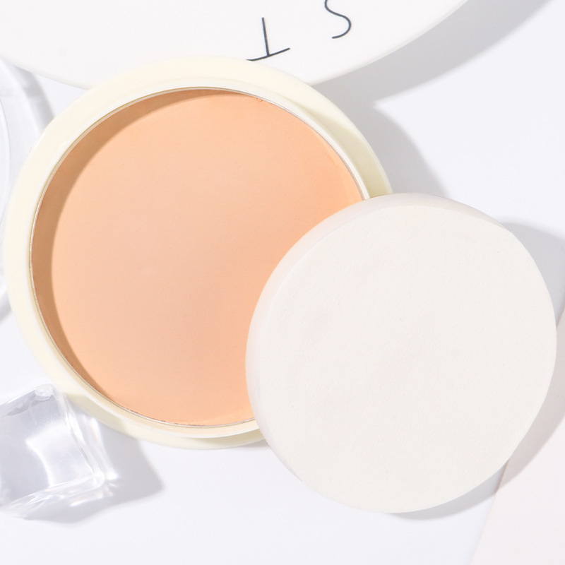 Lingdian pastel de leche en polvo de soja para mujeres estudiantes maquillaje ligero barato de larga duración de la piel pulida pastel blanco invisible poro húmedo y seco de doble uso