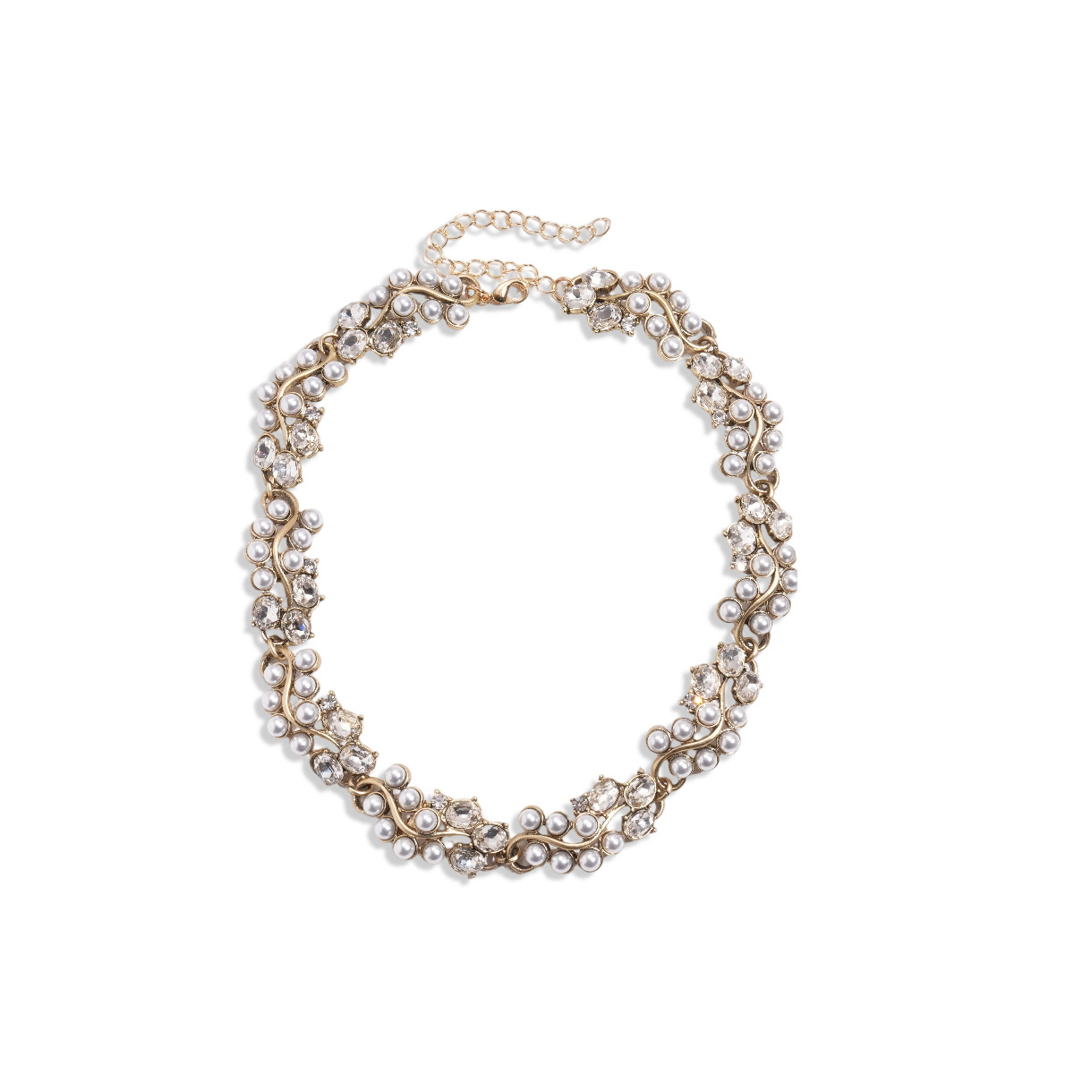 Medieval vintage diamantes empalmados collar de perlas oval ligero lujo nicho cadena clavícula temperamento conjunto de joyas image 6