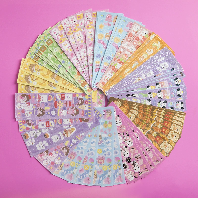 Милый детский мультфильм, оптовая продажа, древняя наклейка для карточек, наклейка из материала для ручного счета, водонепроницаемая наклейка для ручного счета для девочек