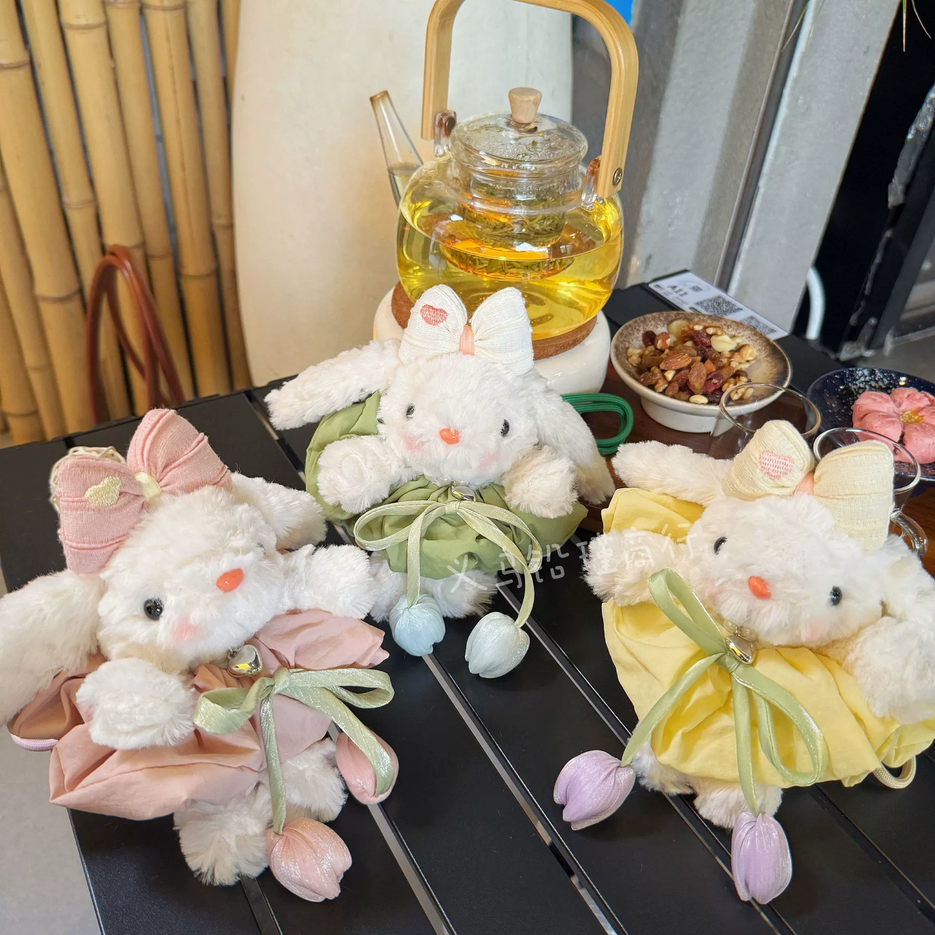 Плюшевый кролик с бантом, кукла, брелок