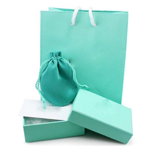 Titanium steel jewelry wholesale set packaging box black and white red orange green packaging three-piece gift packaging