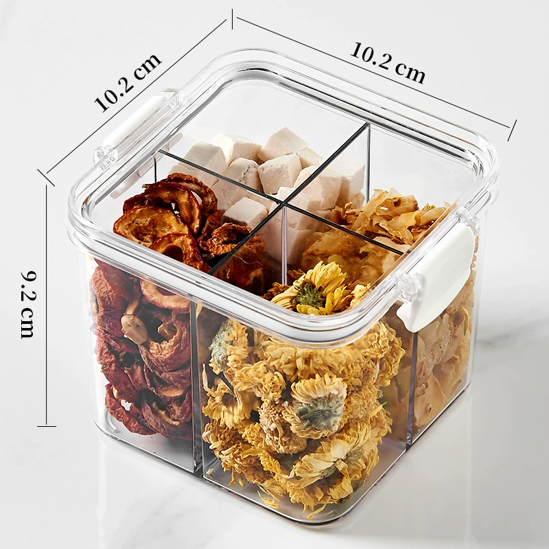 Sealing tank with lid food -grade PET bottle plastic transparent tea nuts snack snack grain storage tank can
