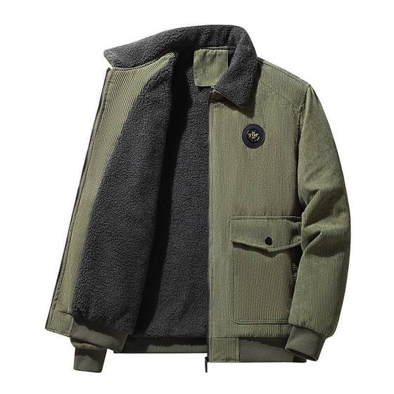 Cross-border Autumn and Winter Corduroy Cashmere Jacket Jacket Men's Loose fleece-lined Thickened Casual Lapel Men's Jacket