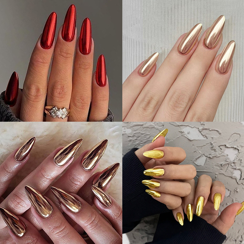 Collection Cross-border Electroplated Almond Wear Armor Europe and the United States Cross-border Foreign Trade ins Fashion Fake Nail Patch nails Collection Cross-border Electroplated Almond Wear Armor Europe and the United States Cross-border Foreign Trade ins Fashion Fake Nail Patch nails