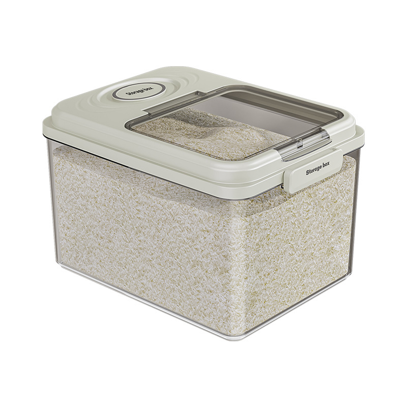 Barril de arroz doméstico a prueba de humedad sellado barril de arroz a prueba de insectos arroz caja de almacenamiento de harina de arroz contenedor de alimento para gatos tipo incrustado cuantitativo