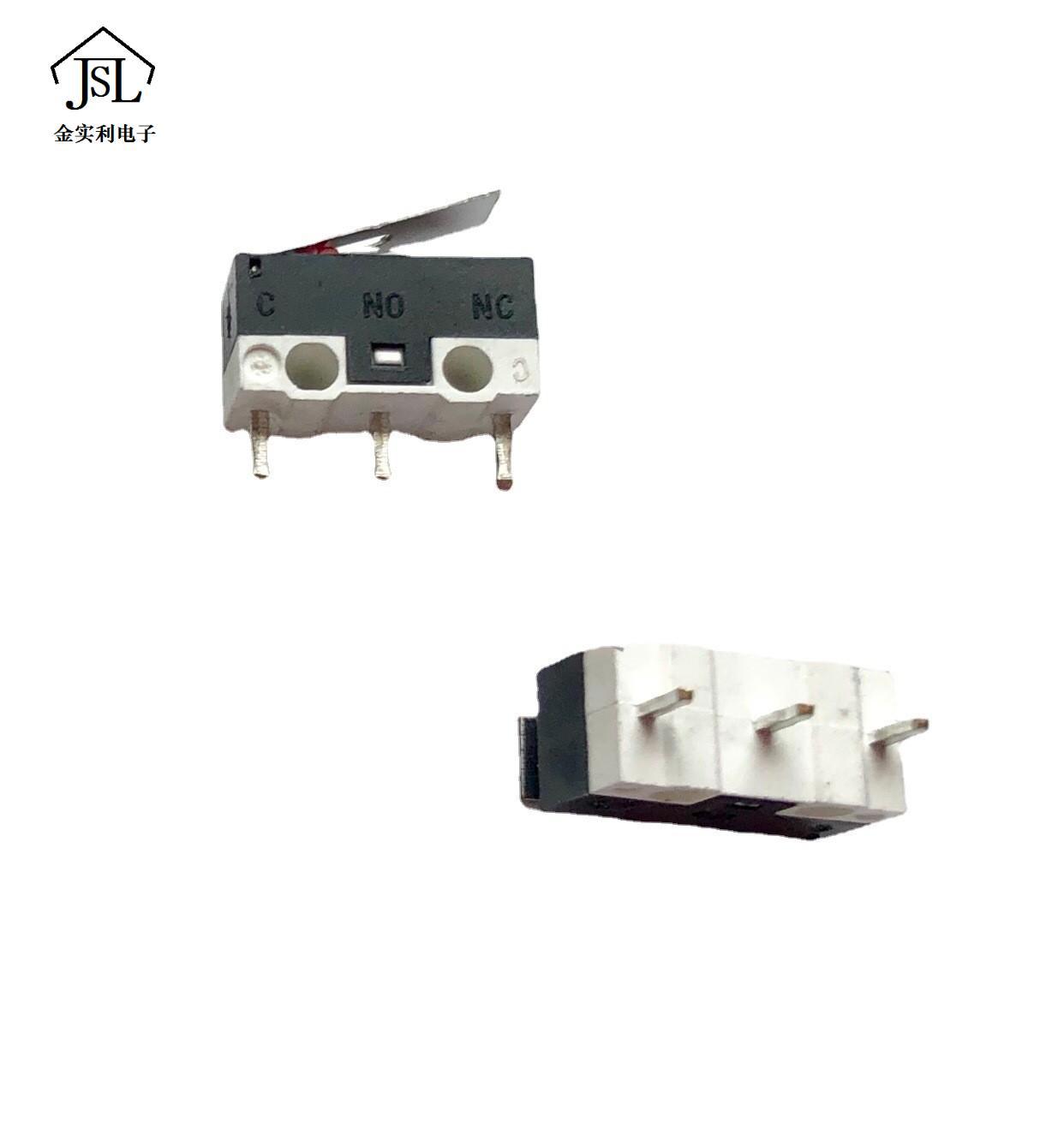 供应微小型微动开关 带滚轮鼠标微型开关 短柄微动开关 三脚开关