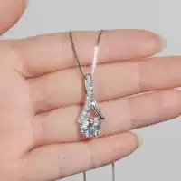 Серебряный циркон микро-инкрустированный корейская версия дикого колье с цепочкой ключицы Корейская минималистская имитация Муассанит кулон женские украшения оптом