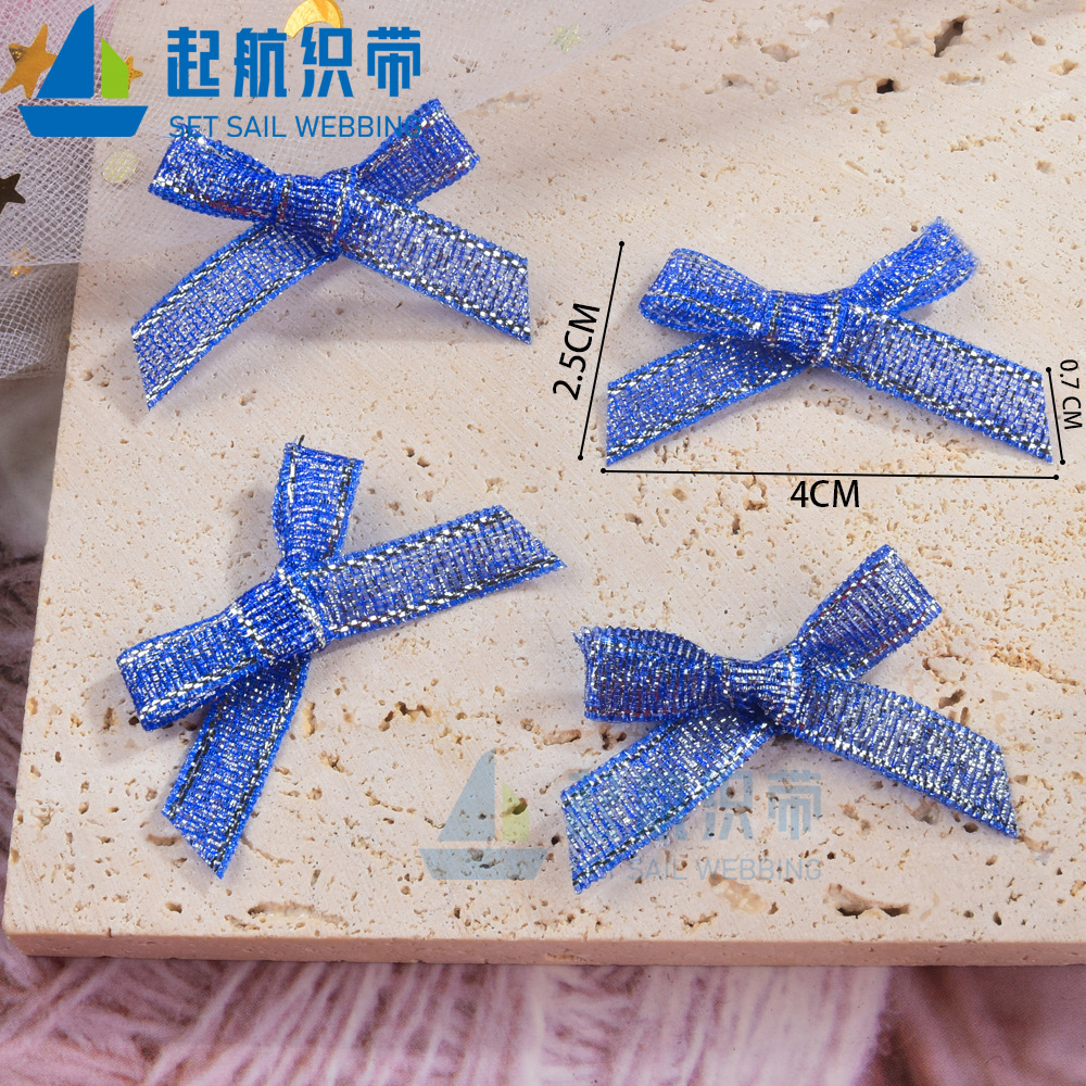 廠家九色0.6cm手打結 2分手工4*2.5cm彩蔥絲帶蝴蝶結輔料