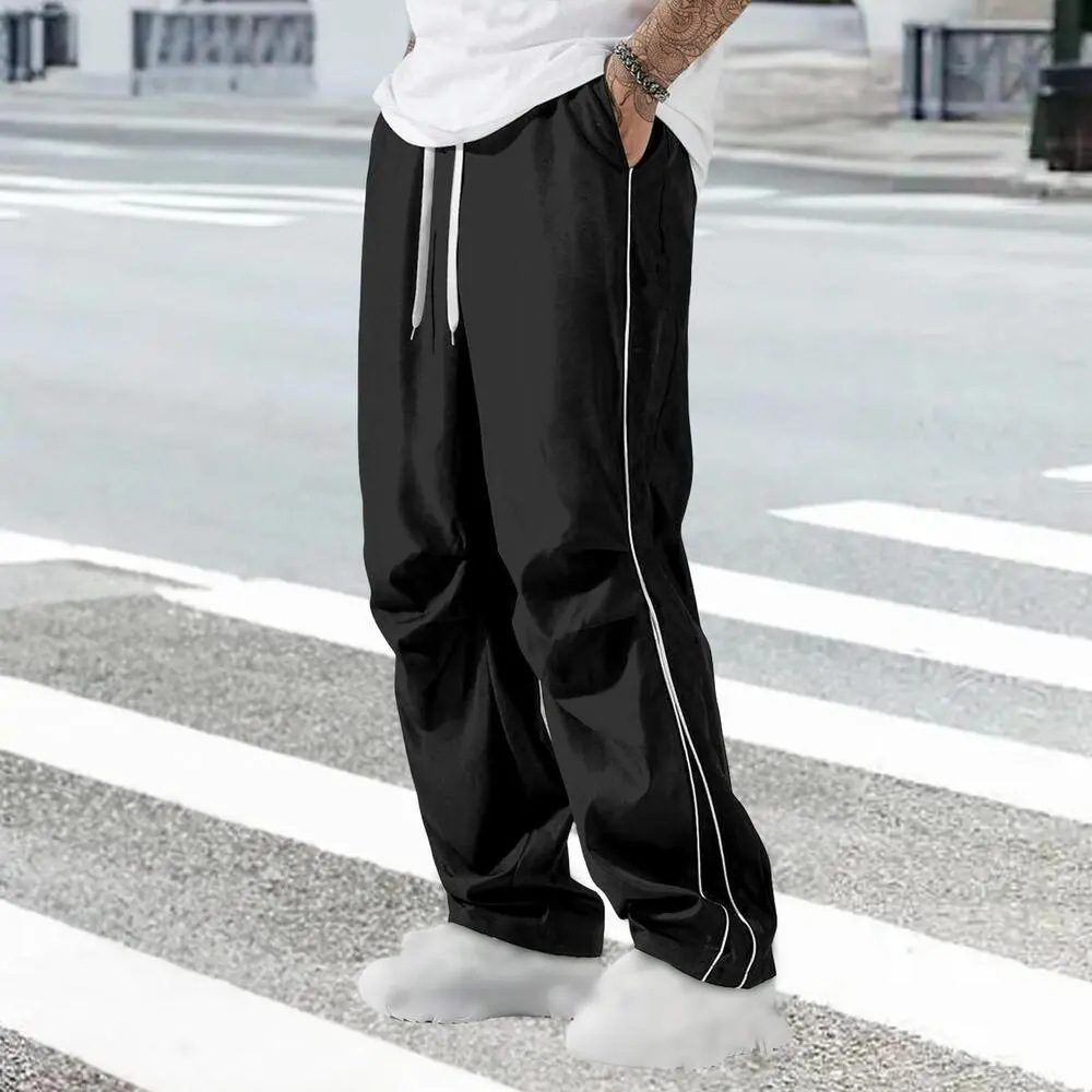 Men's Summer Sports Pants Casual Outdoor Size Side Stripe Straight Leg Cargo Pants_viptrois.com