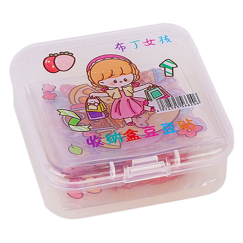 Корейский стиль мультфильм ПВХ девушки прозрачные наклейки инты высокое значение цвета декоративные наклейки фасоли в штучной упаковке водонепроницаемые наклейки на ручной счет