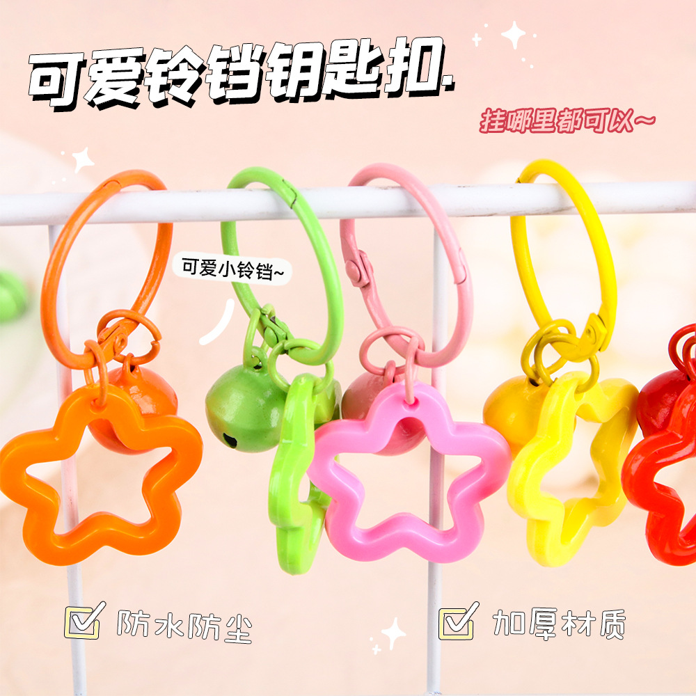 Nuevo pentagrama acrílico llavero con campanas bolsos colgantes de color auriculares cubierta colgantes pequeños regalos decoración