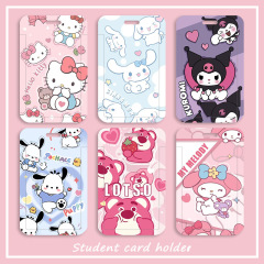 New Sanrio hard card holder student meal card bus card protective cover KUROMI Melody KUROMI cinnamon dog