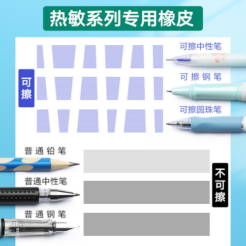 Hot Erasable Eraser Rubber Eraser for Erasable Pens Leaves No Traces, No Chips, Rubbing Magic Eraser Student Magic Easy-to-Eraser