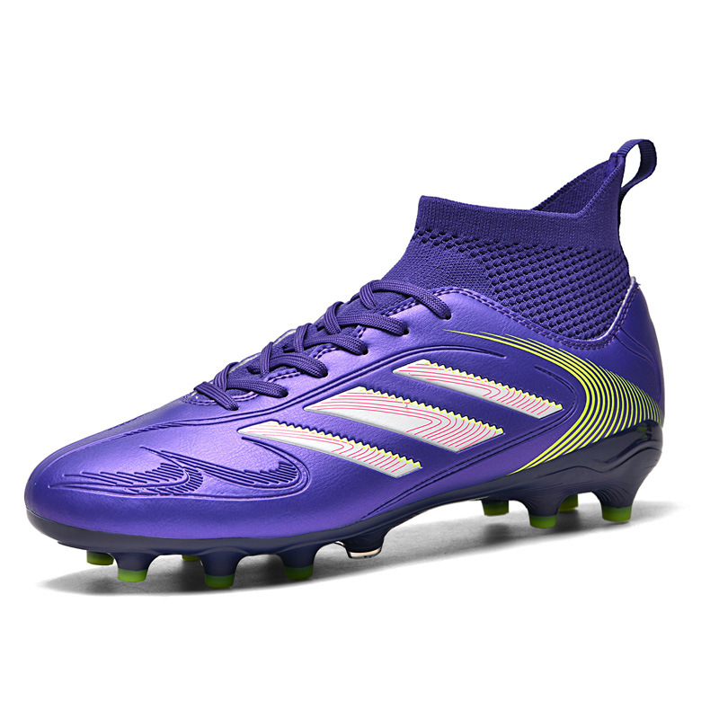 2025 zapatos de fútbol nuevo color resistente al desgaste para hombres y mujeres antideslizante de alta altura AG clavos césped transfronterizos jóvenes