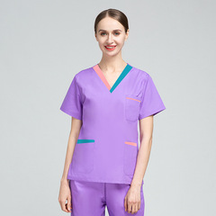 Women's Summer Thin High-End Oral Surgeon Workwear Short-Sleeve Handwashing Clothes Operating Room Scrub Suit