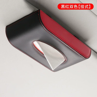 Car tissue box/set, Car Tissue Box Seat - black-and-red-double-color-hanging-style