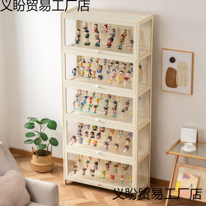 手办模型展示柜亚克力透明防尘柜乐高玩具收纳公仔陈列架落地