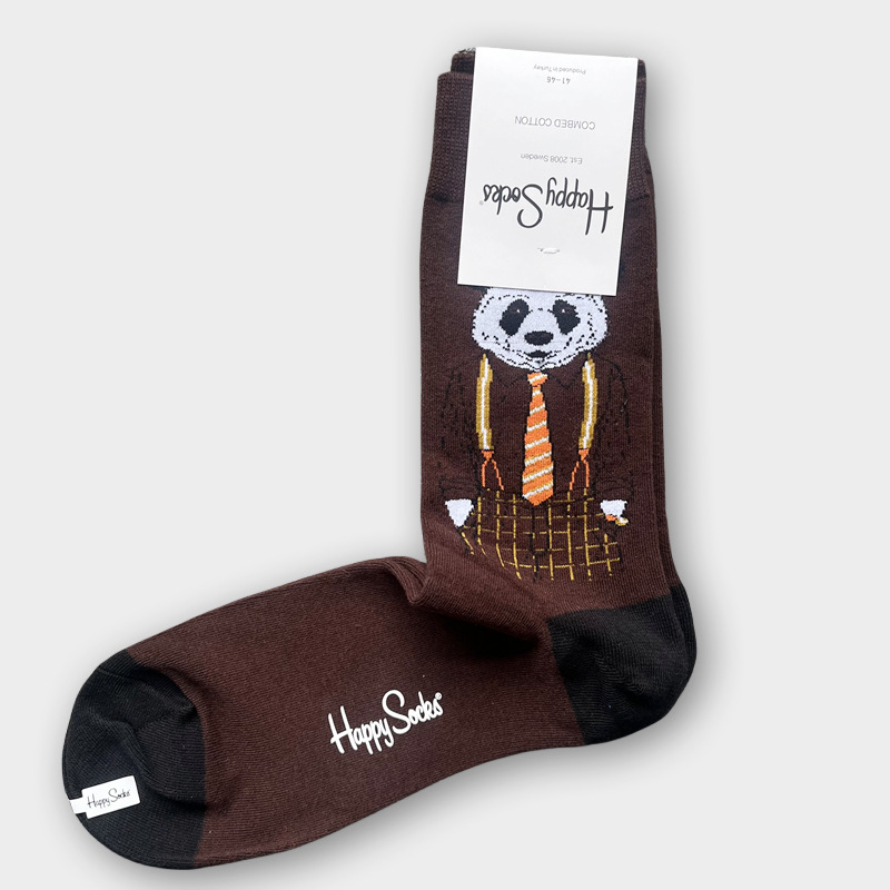 ハッピーソックス メンズソックス ミドル丈 コーマ綿 吸汗消臭 通気性 スウェーデン製 おしゃれ カラフル 薄手