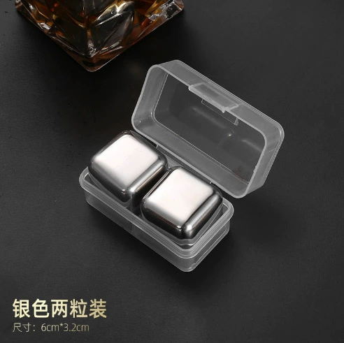 Metal ice cubes stainless steel for whiskey