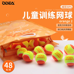 Odear欧帝尔儿童网球橙球减压orange2初学者过渡训练网球减压50%