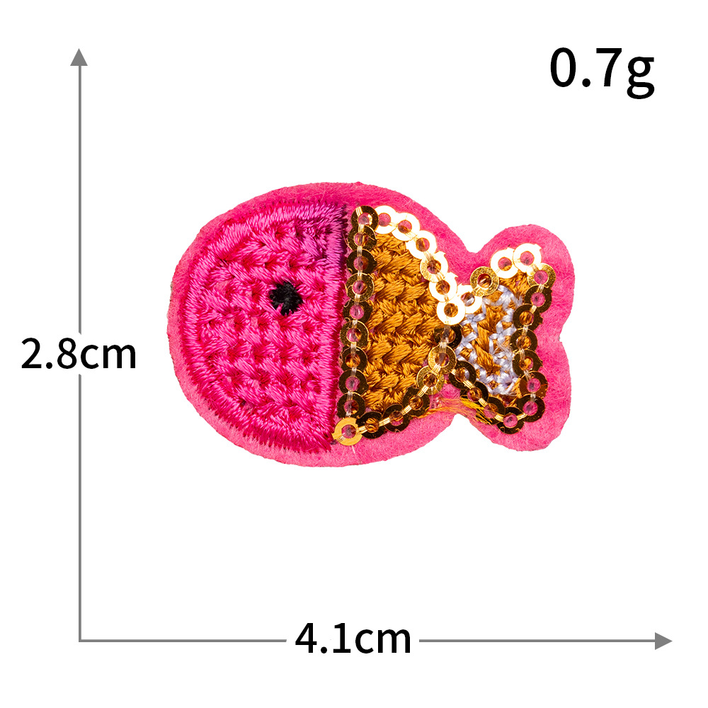 Bordado por computadora de tamaño pequeño, abeja, mariposa, pez, velero, bordado, pegatinas de tela, ropa sin costura, parches rotos, accesorios de ropa