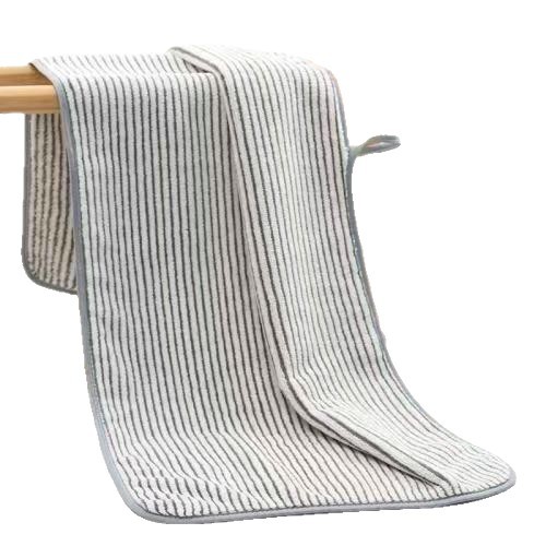 Serviette en polaire corail à rayures verticales étoilées, douce et confortable pour le visage, absorbante et ourlée, idéale pour_voghion.com