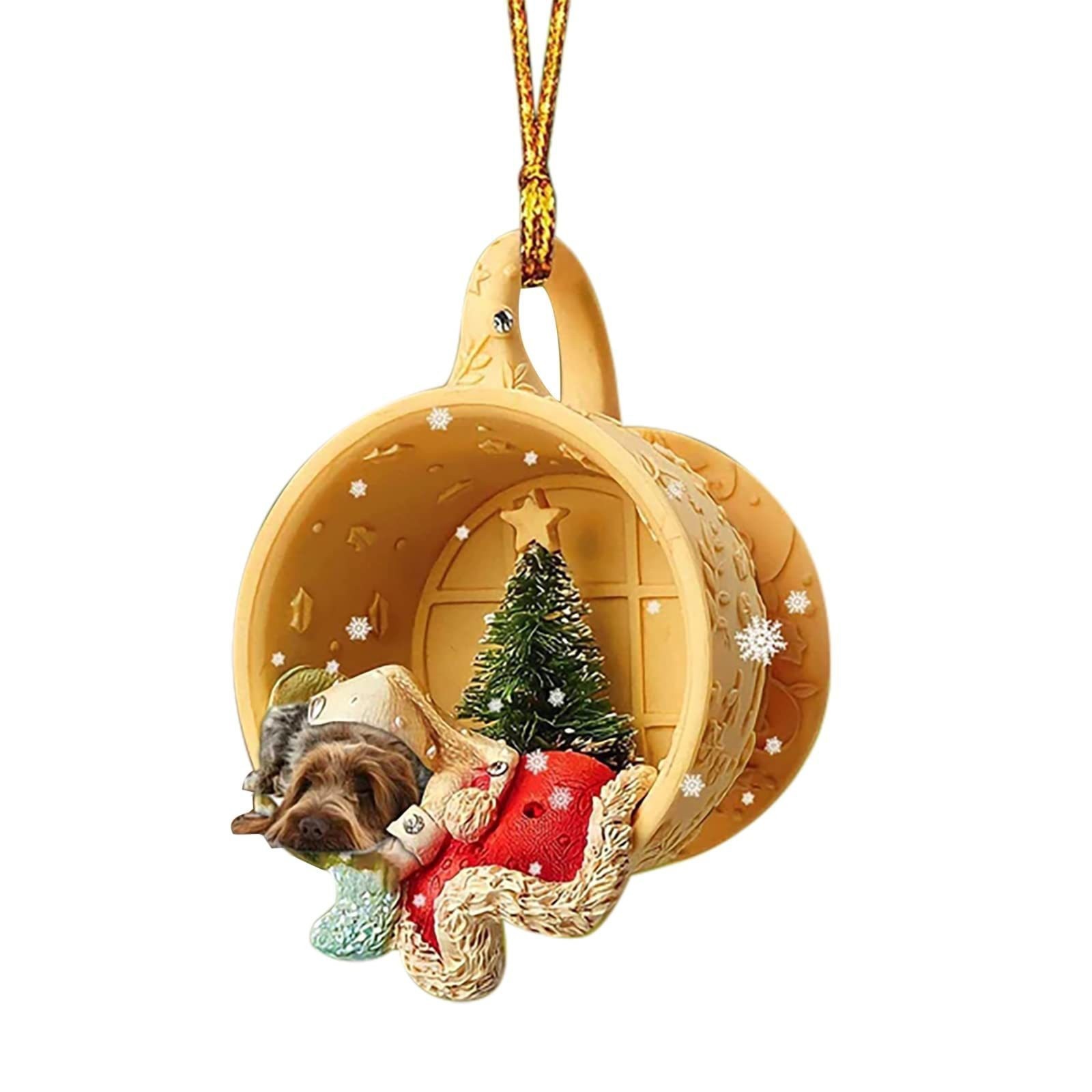 Transfronterizo nuevo acrílico taza plana perro mascota decoraciones de Navidad coche mochila adornos image 17