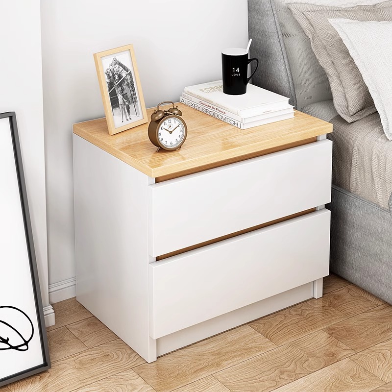 Mesita de noche dormitorio minimalista moderno pequeño gabinete de almacenamiento blanco estante de almacenamiento estrecho gabinete de cabecera del hogar armario simple