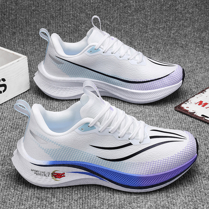 Nuevo conejo rojo 7 pareja de zapatos de malla de carbono transpirables, zapatos de moda para hombres, zapatos de correr casuales para hombres