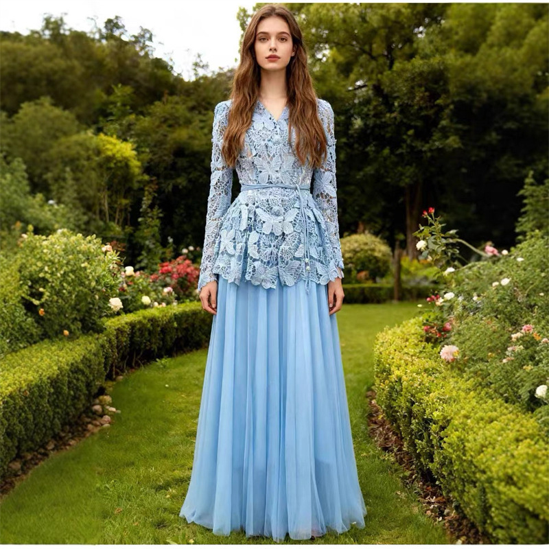 26 Early Spring Socialite Lady's Fairy-Like Hollow-Out Butterfly Lace Cardigan Jacket + Pleated Long Skirt Set 26 Early Spring Socialite Lady's Fairy-Like Hollow-Out Butterfly Lace Cardigan Jacket + Pleated Long Skirt Set