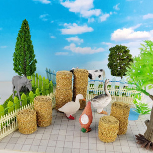Model peripheral accessories rice straw straw simulation grass circle simulation hay group farm grass circle 4PCS