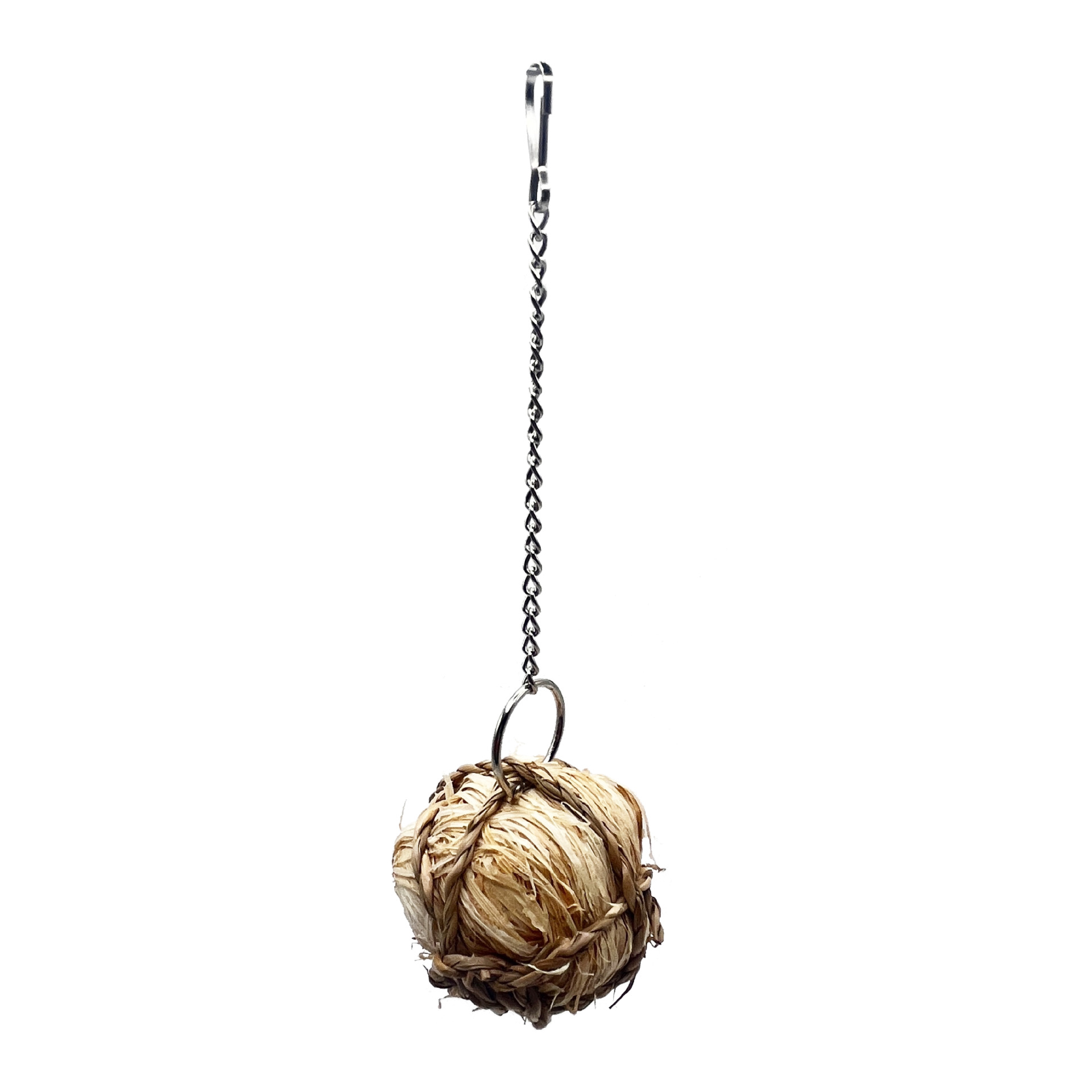 Loro mordiendo juguete para descomprimir y descomprimir bola de hierba de sepak bola cuerda pequeña mascota hámster conejo molar juguete puede colgar bola de hierba