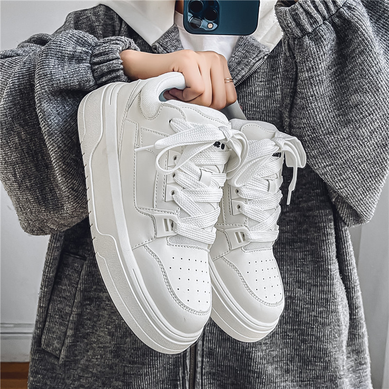 zapatos de hombre marca de moda de otoño alta sensación de skate amarillo casual de estilo de vestir callejera deportes de suela gruesa zapatos de pan alto