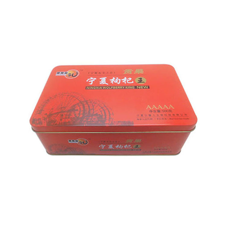 厂家批发生产宁夏免洗枸杞铁盒长方形马口铁食品包装盒饼干盒