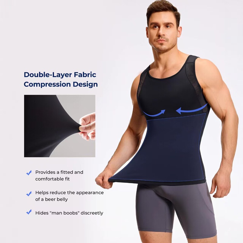Cross-Border Men's Slimming Vest, Lightweight, Seamless, Fitness-Enhancing, Mesh Breathable, Slimming Shapewear Cross-Border Men's Slimming Vest, Lightweight, Seamless, Fitness-Enhancing, Mesh Breathable, Slimming Shapewear