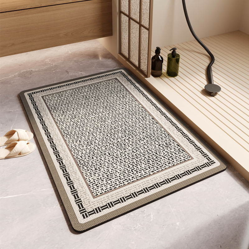 Nordic minimalist diatomite absorbent, non-slip, quick-drying floor mat for bathroom and restroom entrance, durable and easy to maintain