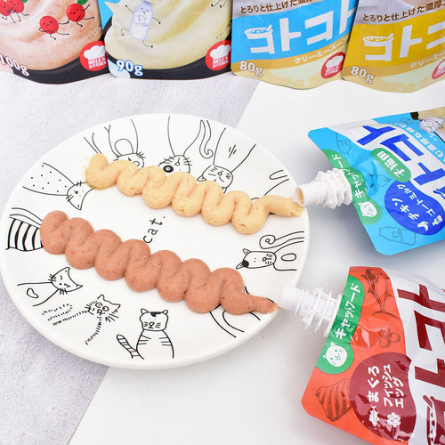 Japanese Hell's Kitchen Gulu Sauce Cat Snacks Cat Wet Food Pack Kitten Pet Chicken Goat Milk Slurp Sauce Cat Food