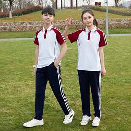成都重庆中小学生高中生校服夏季短袖长裤套装厂家定 做订 制批发