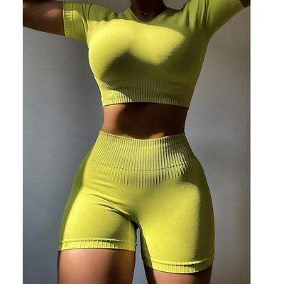 Spring and summer Yoga suit have cash less than that is registered in the accounts suit Short Sleeve Gym Suit Workout Tops Shorts