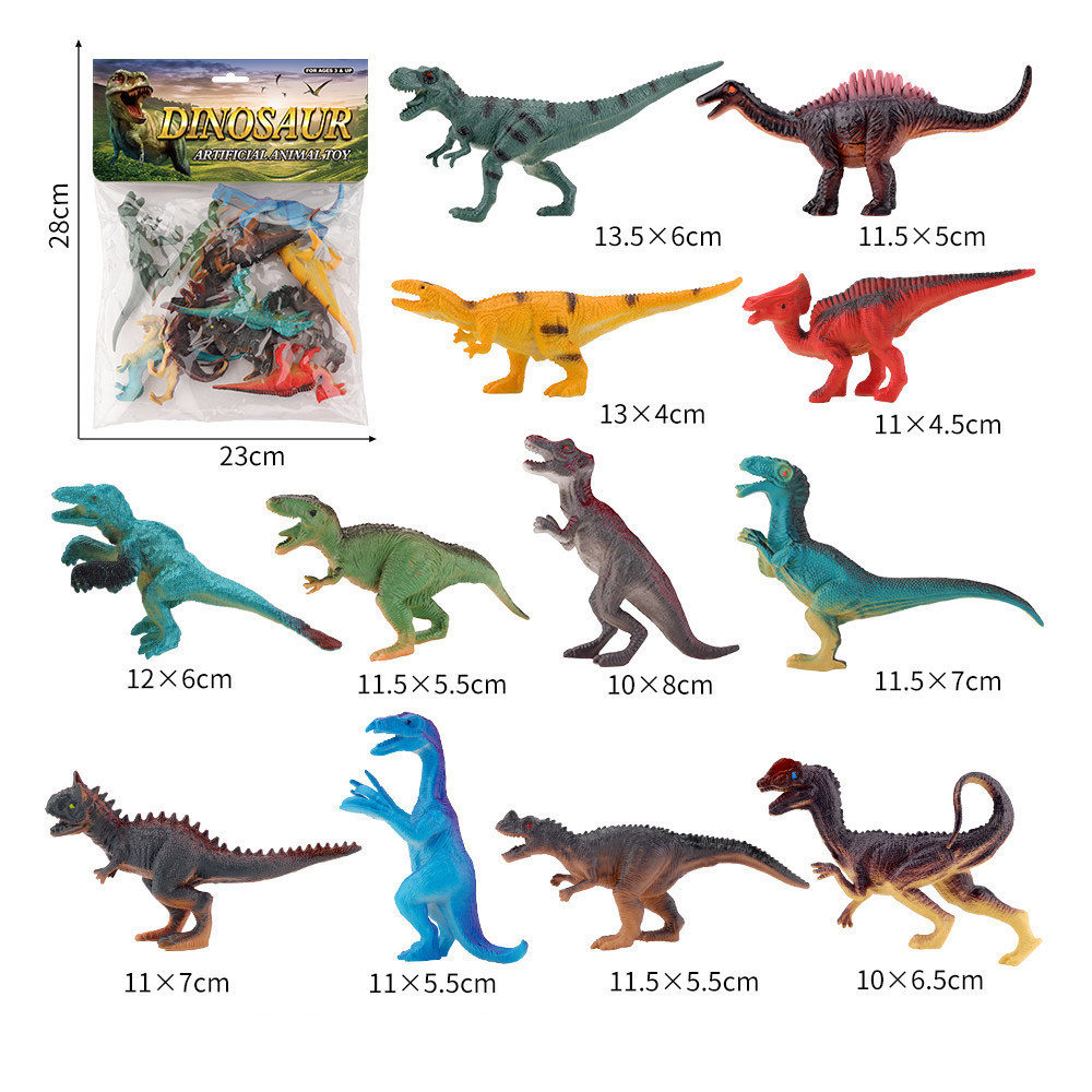 Juego de juguete de modelo de animal de dinosaurio de simulación de PVC granja océano aves de corral insectos rompecabezas para niños adornos de educación temprana