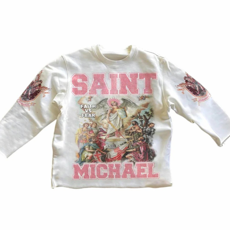 クロスボーダー半袖2025新作SAINTプリント七分袖Tシャツトップス万能カジュアルトレンドラウンドネック半袖|undefined