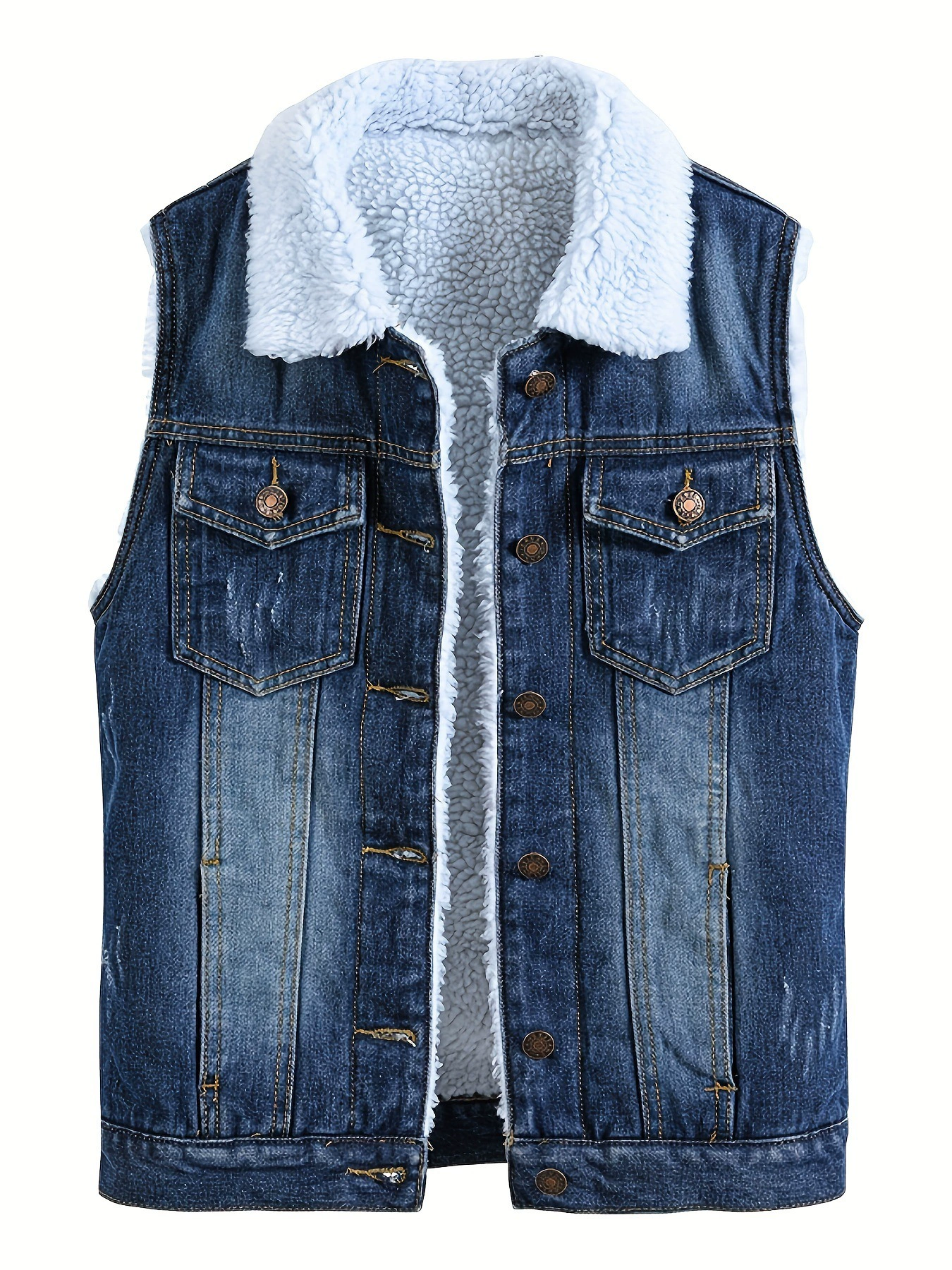 2025 трансграничная новая джинсовая шерстяная жилетка в европейском и американском стиле, повседневная куртка без рукавов