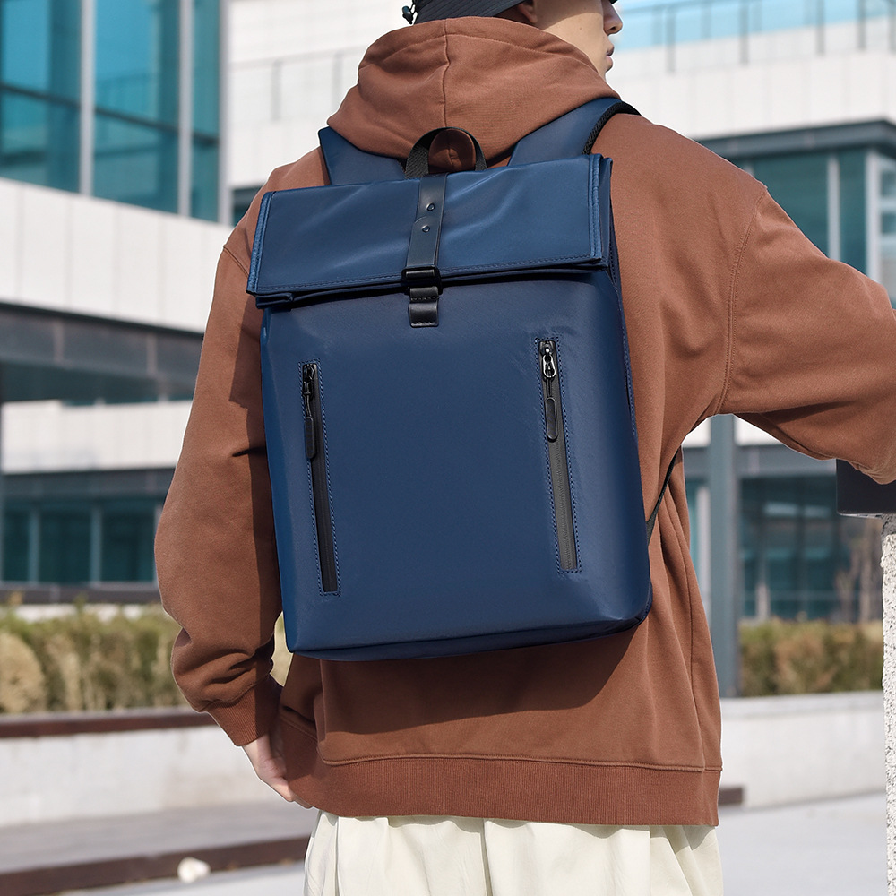 Bolso de hombro textura bolso de hombro masculino de gran capacidad tendencia de ocio de cercanías mochila de viaje de negocios mochila de computadora de cercanías mochila de estudiante
