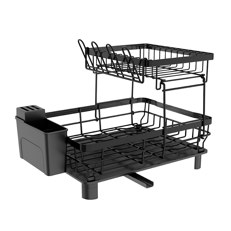 Estante de cocina, estante de almacenamiento de platos y platos, estante de drenaje, caja de almacenamiento multifuncional para platos y palillos domésticos