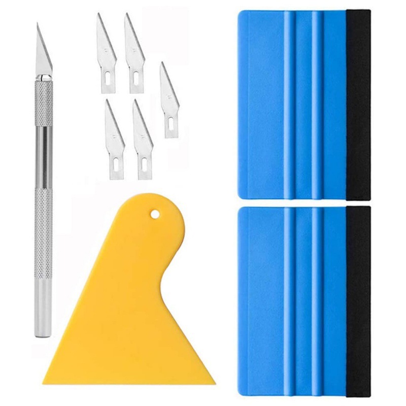 9件套汽车贴膜具套件带有毡刮板墙纸工具塑料刮板自粘膜修整工具