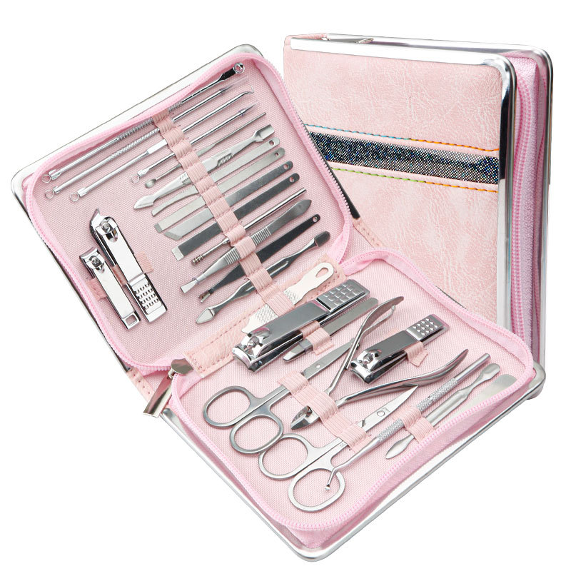 Nail Clippers traje 26 unidades cortaúñas conjunto completo herramientas de uñas pedicura cuchillo hogar damas cortaúñas traje al por mayor