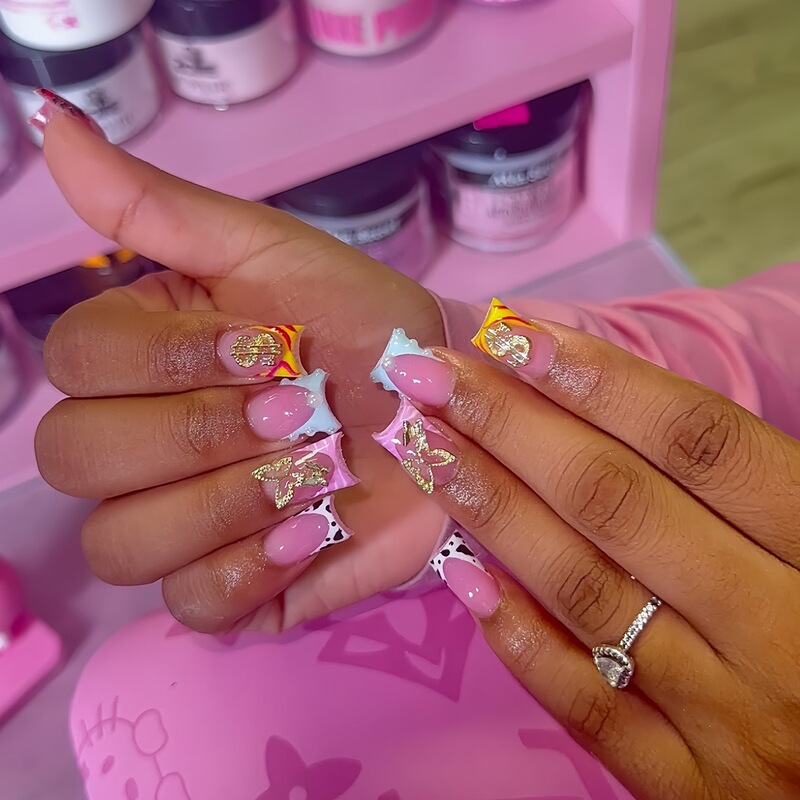 Cross-Border Hot Selling Duckbill Wearable Nails Cow Texture Three-Dimensional Ripple Fashion Butterfly Flash Diamond Fake Nails Finished Products Wholesale Cross-Border Hot Selling Duckbill Wearable Nails Cow Texture Three-Dimensional Ripple Fashion Butterfly Flash Diamond Fake Nails Finished Products Wholesale
