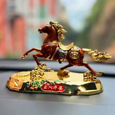 Car ornaments Horse Perfume Holder, Car - 14810-alloy-bottom-brown-horse